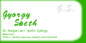 gyorgy speth business card